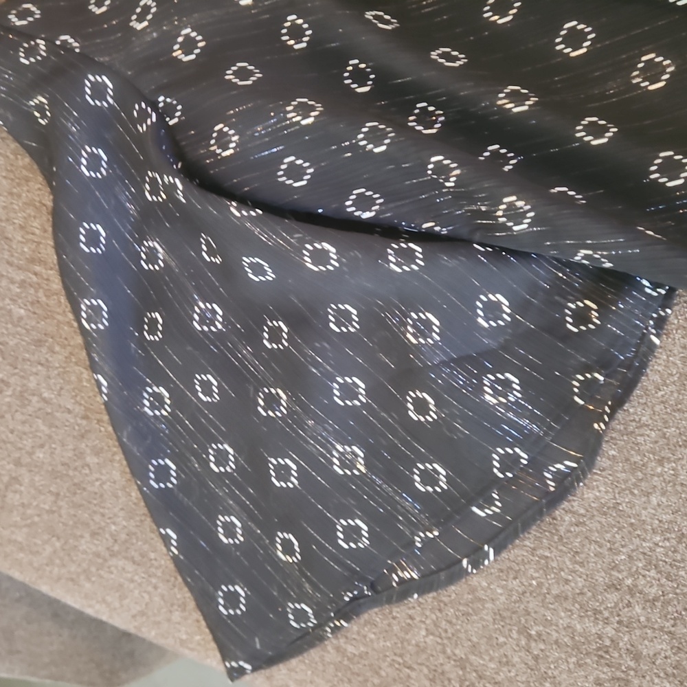 Three Eighty Two Black Patterned Women's Top - image 3